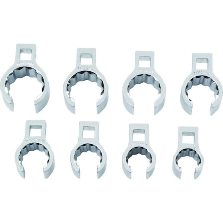 Proto 3/8" Drive 8 Piece Crowfoot Flare Nut Wrench Set J49000CFFN